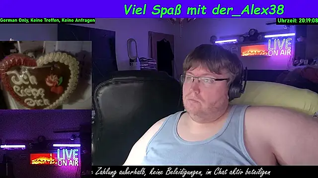 der alex38 online show from September 15, 6:20 pm